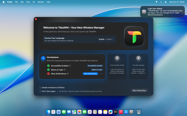 Autostart notification prompt