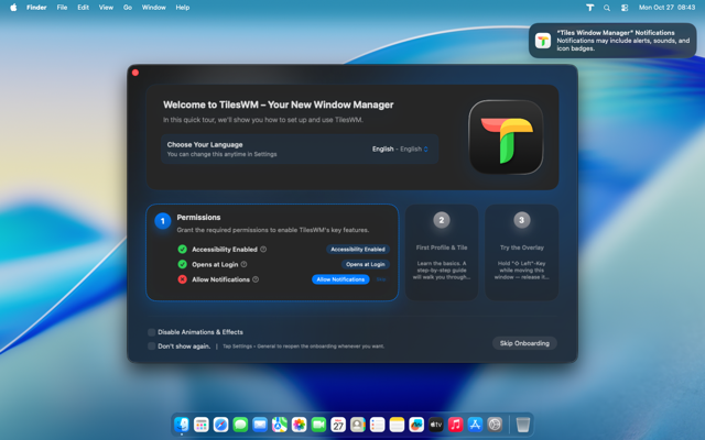 Notification permission request