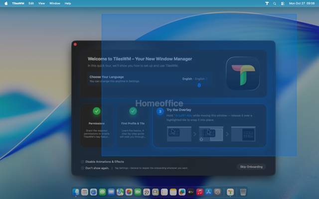 Holding Shift while dragging a window