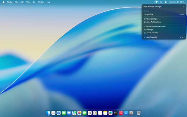 Context menu showing missing autostart and notifications