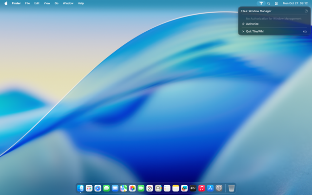 Context menu when accessibility permissions are revoked