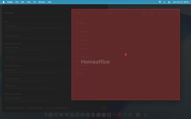 Overlay brightness at 90 percent