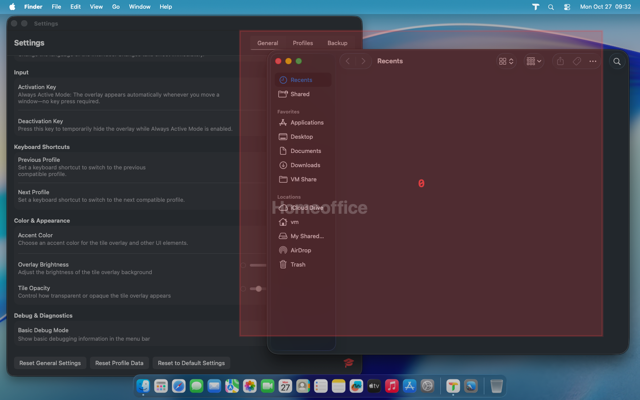 Tile opacity at 10 percent